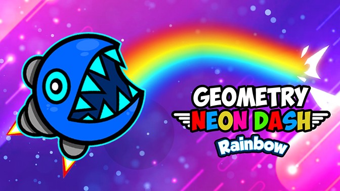 Geometry Neon Dash Rainbow